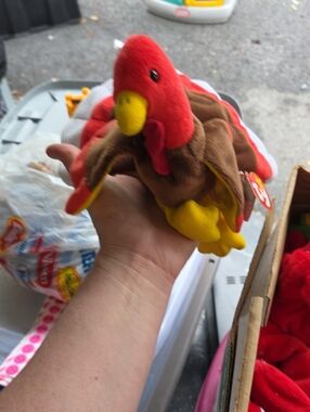 Ty Plush Turkey Bird Toy - Red, Brown & Yellow